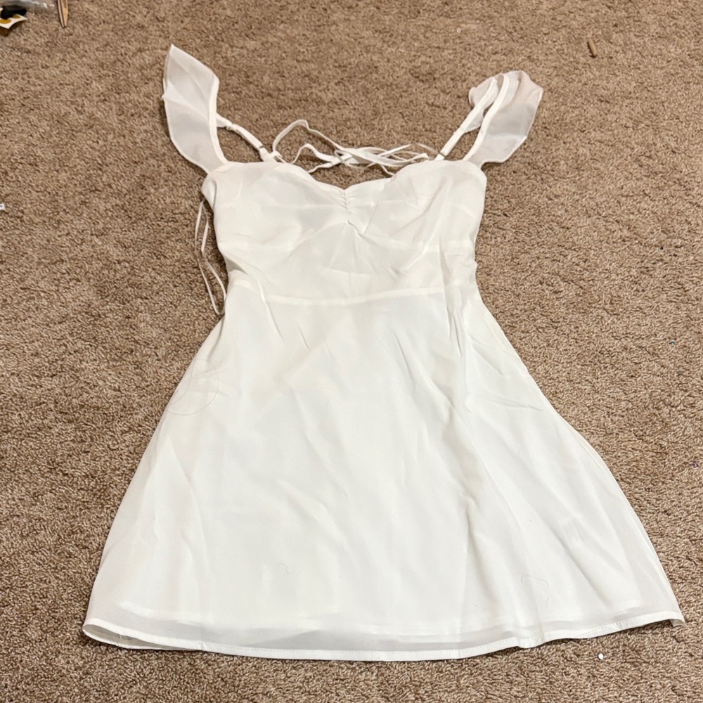 Princess Polly White Mini Dress with Flutter Straps